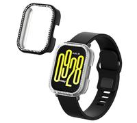 kwmobile Lot de 2 coques de protection en plastique compatibles avec Xiaomi Redmi Watch 5 Active - Accessoires de protection à paillettes - Noir transparent