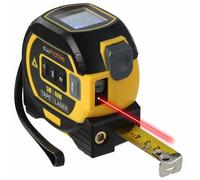 kwmobile Metre Ruban Laser Digital - Outil de Mesure Electronique avec Laser 40m et Ruban à Mesurer 5m - Mètre Numérique Électronique Mode Pythagore Distance Surface et Volume