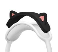 kwmobile Oreille de Chat Compatible avec Apple AirPods Max - Accessoire déco Oreille de Chat en Silicone pour Arceau Casque Audio Musique - Noir-Fuchsia