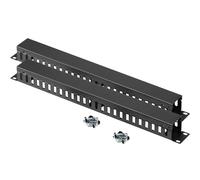 kwmobile Organiseur de câbles 1U 19" - 2X Panneau de Gestion des câbles Horizontal pour Rack 19 Pouces Horizontal 1U avec Couvercle - Passe-câble 24 Fentes