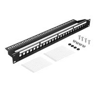 kwmobile Panneau de Brassage 19 Pouces - Patch Panel 19" avec 24 Ports pour Module Keystone - Montage Rack Serveur Compatible avec Réseau LAN CAT5 CAT6 CAT7 CAT8