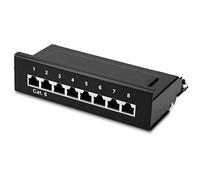 kwmobile Panneau de Brassage 8 Ports Catégorie 6 - Panneau de Distribution pour câbles catégorie 6 avec câble de Terre - avec vis et Chevilles pour Montage au Mur