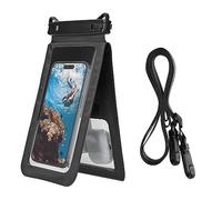 kwmobile Pochette Étanche Téléphone Portable - Sacoche Imperméable pour Smartphone 7" - Sac de Protection Universel - Noir-Transparent