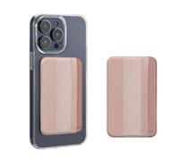 kwmobile Porte-Carte autoadhésif Smartphone - 2X Pochette autocollante en Tissue pour 4 Cartes avec Fonction Support et Support Main - Or Rose métallique