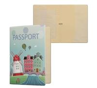 kwmobile Porte-Passeport Voyage - Étui à Rabat avec Fermeture Élastique - Protège-Passeport ou Carte d'Identité - Rouge-Blanc-Gris
