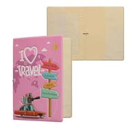 kwmobile Porte-Passeport Voyage - Étui à Rabat avec Fermeture Élastique - Protège-Passeport ou Carte d'Identité - Blanc-Vert-Rose pâle