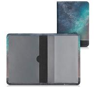 kwmobile Porte permis de Conduire Carte Grise avec Compartiments Cartes Passeport - Étui Portefeuille de Protection en Simili Cuir Bleu-Gris-Noir