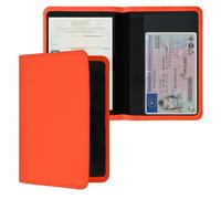 kwmobile Porte permis de Conduire Carte Grise avec Compartiments Cartes Passeport - Étui Portefeuille de Protection en néoprène néon Orange