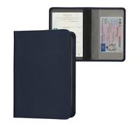 kwmobile Porte permis de Conduire Carte Grise avec Compartiments Cartes Passeport - Étui Portefeuille de Protection en Simili Cuir Bleu foncé