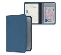 kwmobile Porte permis de Conduire Carte Grise avec Compartiments Cartes Passeport - Étui Portefeuille de Protection en néoprène Bleu Marine