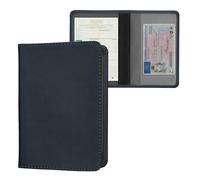 kwmobile Porte permis de Conduire Carte Grise avec Compartiments Cartes Passeport - Étui Portefeuille de Protection en Simili Cuir Bleu Marine