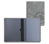 kwmobile Porte permis de Conduire Carte Grise avec Compartiments Cartes Passeport - Étui Portefeuille de Protection en Simili Cuir Gris