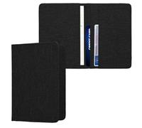 kwmobile Porte permis de conduire carte grise avec compartiments cartes passeport - Étui portefeuille de protection en tissu textile noir