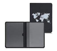 kwmobile Porte permis de Conduire Carte Grise avec Compartiments Cartes Passeport - Étui Portefeuille de Protection en Simili Cuir Blanc-Noir