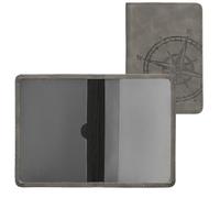 kwmobile Porte permis de Conduire Carte Grise avec Compartiments Cartes Passeport - Étui Portefeuille de Protection en Simili Cuir Gris