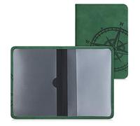 kwmobile Porte permis de conduire carte grise avec compartiments cartes passeport - Étui portefeuille de protection en simili cuir vert foncé