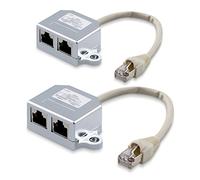 kwmobile Répartiteur réseau Port Ethernet - Cat 5e câble réseau Internet connecteur RJ45 avec 2 Sorties ISDN