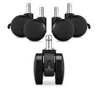 kwmobile Roulette chaise de bureau - Lot 5 roulettes avec frein pour fauteuil - Roue de rechange 10/50 mm pied de siège silencieux pour sol dur