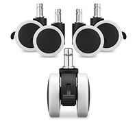 kwmobile Roulette chaise de bureau - Lot 5 roulettes avec frein pour fauteuil - Roue de rechange 11/50 mm pied de siège silencieux pour sol dur