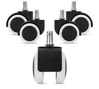 kwmobile roulette pour chaise de bureau - Lot 5 roulettes pour fauteuil - Roue de rechange 11/50 mm - Pied de siège silencieux pour sol dur - Blanc