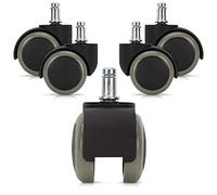 kwmobile roulette pour chaise de bureau - Lot 5 roulettes pour fauteuil - Roue de rechange 11/50 mm - Pied de siège silencieux pour sol dur - Gris