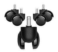 kwmobile roulette pour chaise de bureau - Lot 5 roulettes pour fauteuil - Roue de rechange 11/50 mm - Pied de siège silencieux pour sol dur - Noir
