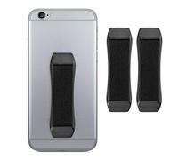 kwmobile Set 3X Support autoadhésif pour Smartphone - Accessoire Doigt pour téléphone Portable - Sangle poignée élastique Dos Smartphone - Noir