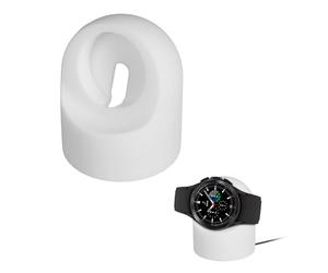 kwmobile Support Compatible avec Samsung Galaxy Watch 4/4 Classic / 3 / Watch Active 2 Support Montre connectée - Support de Chargeur en Silicone - Blanc