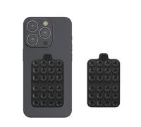 kwmobile Support Ventouse pour Coque Compatible avec iPhone et Android - 2X Support Antidérapant Mains Libres en Silicone 5,5 x 8 cm pour Coque Téléphone - Noir-Noir