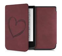 kwmobileÉtui Compatible avec Pocketbook Touch Lux 4/5/HD 3/Color 2020/ Vivlio Lux 5 Coque - Étui à Rabat magnétique tabletteeReader Similicuir - Rouge foncé