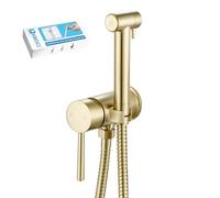 KWOCI Eau Chaude Bidet Toilette Wc Est Installé Sur le Côté de l’Armoire de Salle de Bain. Douchette Wc Kit Complet en Inox Pour le Nettoyage des Couches, Or Brossé