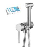 KWOCI Kit Douchette Wc Eau Chaude Et Froide à Installer Sur le Côté de l’Armoire de Salle de Bain. Douchette Toilette en Acier Inoxydable Pour le Nettoyage de l’Hygiène Personnelle, Nickel Brossé