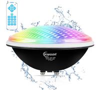 KWODE Éclairage LED pour Piscine PAR56 40W RGB Timing 2/4/6H IP68 étanche pour Piscine sous-Marine avec télécommande 12V AC/DC