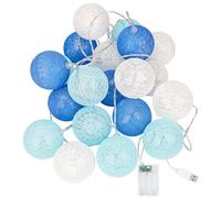 KWODE Guirlande Lumineuse Boule Coton, Interieur Decoration Noël Deco, 3.5M 20er LED Globe Light, Fille, Princesse, Enfant, Bebe, Chambre Mariage Atmosphera Décorations, (USB 6cm BLUE)