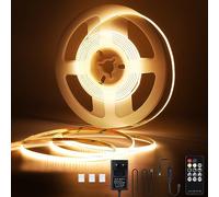 KWODE LED Strip Warmweiss 3m, 12V 3000k Dimmbar COB LED Streifen 3mm Breit, 384LEDs/M Flexibel Lichtleiste mit Netzteil und RF Fernbedienung für Wohnzimmer Schlafzimmer Küche Dekoration