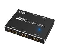 kwoifioy Adaptateur répartiteur DisplayPort vers DisplayPort HDTV 8K @ 60 Hz 4K @ 120 Hz 1 entrée 3 sorties pour PC hôte SST Hub