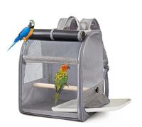 kwoifioy Cage De Voyage Respirante pour Perroquets Bac À Déchets Amovible Et Pare-Soleil pour Le Stress sans Transport Cage De Voyage Respirante pour Perroquets De Taille Moyenne