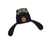 kwoifioy Chapeau traditionnel chinois officiel vintage en tissu non tissé respirant pour événement historique Chapeau de gaze noir Accessoire historique