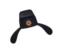 kwoifioy Chapeau traditionnel chinois officiel vintage en tissu non tissé respirant pour événement historique Chapeau de gaze noir Accessoire historique