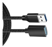 kwoifioy Le câble adaptateur d'extension USB 3.0 à vitesse rapide améliore la durabilité du transfert de données 5 Gbit/s - Cordon de données USB tissé - Connecteurs mâles vers femelles