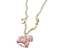 kwoifioy Magnifique collier à breloques cheval avec accents de brocart de chanson, polyvalent pour diverses tenues, bijoux élégants pour cheval
