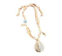 kwoifioy Magnifique collier à breloques en coquillage et étoile de mer avec touche florale, chaîne de cou tendance pour amoureux de la mer, One Size, Comme décrit, Comme décrit.