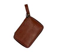 kwoifioy Pochette de pêche compacte format 11 x 8,51 cm, Couleur caramel | Extérieur en polyuréthane marron caramel, organisateur de leurres pour pêcheurs en ruisseau et à terre