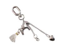 kwoifioy Porte-clés élégant en forme de cœur avec pampilles en forme de cheval pour une utilisation polyvalente, idéal pour offrir à quelqu'un de spécial pour décorer un sac à franges, b, taille