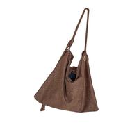 kwoifioy Sac à bandoulière surdimensionné à la mode pratique en nylon large sangle réglable pour un usage quotidien, le bureau, les activités de plein air, sac prêt à l'emploi, marron, One Size