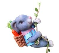 kwoifioy Statue de lièvre en résine pour décoration de jardin - Sculpture d'animal d'extérieur - Ornements de jardin à suspendre pour jardin - Statue en résine d'escalade