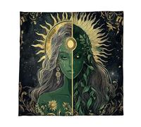 kwoifioy Tapis de tarot artistique en polaire pour protéger les cartes 50 x 50 cm/60 x 60 cm/75 x 75 cm 3 tailles design portable avec œuvre d'art ésotérique en velours