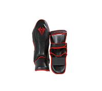 Kwon Contender Pied et protège-tibia professionnel / cuir synthétique / noir-rouge, Taille:L