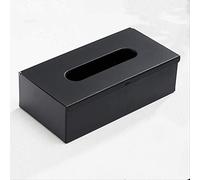 KWOSJYAL 304 Boîte à mouchoirs rectangulaire en acier inoxydable Noir 25 x 13 x 7 cm