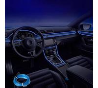 Kwoxet LED Voiture Interieur, USB EL Wire Auto 5m/16.4ft Eclairage d'ambiance 5v Eclairage Intérieur LED de Voiture,Convient Pour Les Interstices du Ableau de Bord (Bleu)